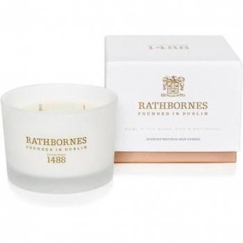 Rathbornes 1488 Classic 2 wick Dublin Tea Rose, Oud and Patchouli Scented Candle