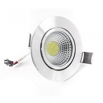 Trade Shop Traesio Led Faretto COB Incasso 5W, 7W, 12W, 20W, 30W, Con Molles, Potencia -10 Vatios, Acabado Plata