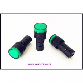 15 pcs AD16-16C 16mm Green AC/DC Signal Light