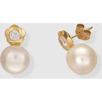 Pendientes de perla y oro de El Corte Inglés
