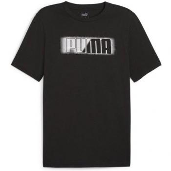Tee Negro Puma con Gráficos y Texto