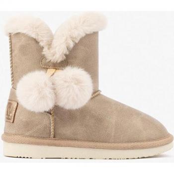 Botas de invierno para niña B&W beige con forro de pelo