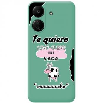 Funda Silicona Líquida Verde Xiaomi Poco C65 Diseño Vaca