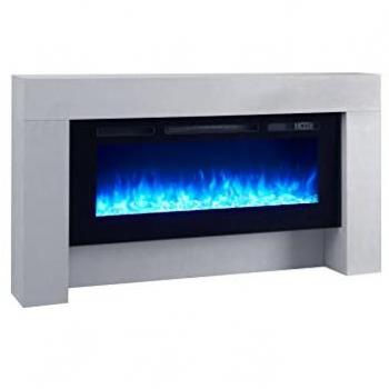 Balderia Elektrokamin Zeus, Standkamin Mit Heizung 2000W, 3D-Flammeneffekt, LED-Beleuchtung, Fernbedienung, Timer, Thermostat