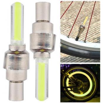 Bicycle Wheel Valve Cap LED Safety Lamps - 2pcs