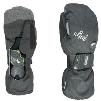 Wasserdichte Level Women Half Pipe GTX Fäustlinge – Grau/Schwarz – Größe 6