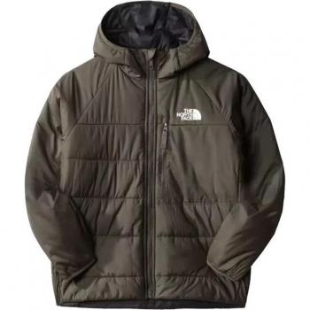 Cazadora reversible The North Face negra y verde oliva para niños
