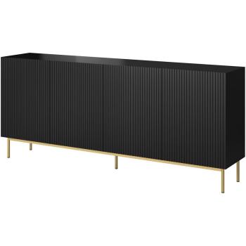 Comò Cama Elegante Nero Opaco & Oro