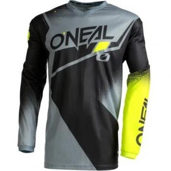 Maillot de motocross O'Neal Element Racewear V.22 Noir Gris Jaune S