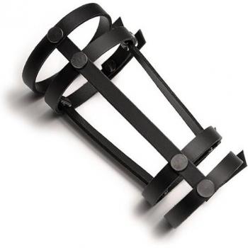 Bracelet bohème ajustable en cuir noir