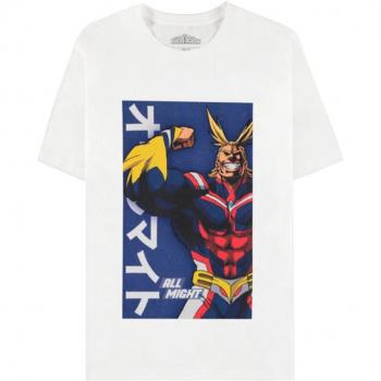 Camiseta Anime My Hero Academia - All Might Poster - S XXL - Hombre - Blanco