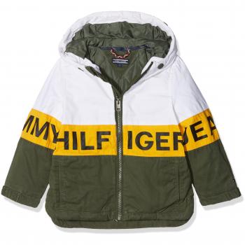 Tommy Hilfiger Thkb Dg Logo Hd Coat 23, Chaqueta para Niños, Verde