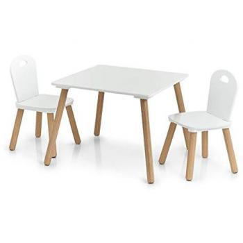 HTI‑Living Kindertisch‑Set mit 2 Kinderstühlen (Scandi‑Design)