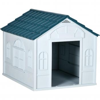 Casetta per Cani Taglia Grande max. 30kg Impermeabile in pp Blu - Pawhut