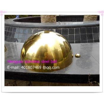 150 mm Diameter Gold Plated Hollow Hemisphere