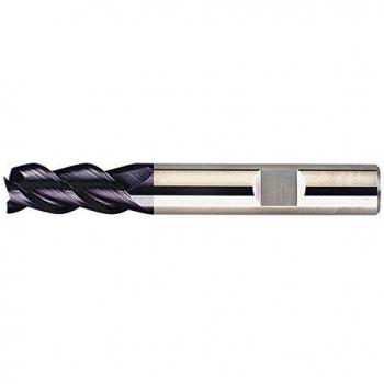 Fresa 3 Denti 45° Lunga Fragola Metallo Duro Tialn Ø12mm Lunghezza 83mm