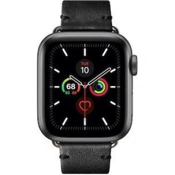 Native Union Uhrenarmband Echtleder Schwarz 40mm