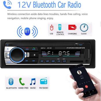 Autoradio stéréo Bluetooth 1 Din 12-24V FM Aux USB SD MP3 WMA JSD 520