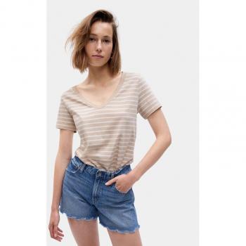 T-shirt Donna Gap Cotone Bio Righe Scollo A V L