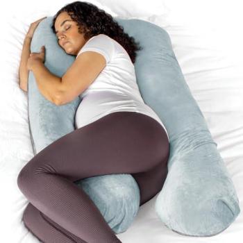 Maternity U-Shape DreamFoam Support Pillow – Baby Blue & Slate