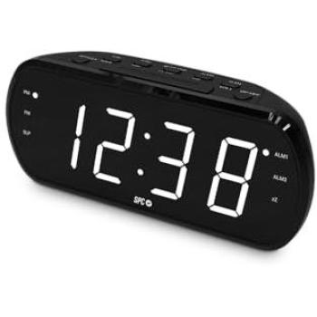SPC FRODI VIEW 1,8 LED Wekkerradio – Duidelijke Schriften, Dimmer, FM – Zwart