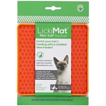 Lickimat Soother Tuff Mini Kat Antischlingnapf Oranje 15x15 cm