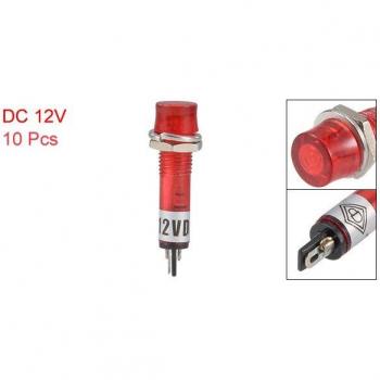 Uxcell 10pcs XD7-1 Red LED Indicator Lights DC 12V 24V 7mm Panel Mount