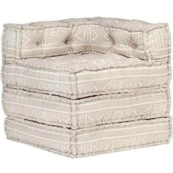 Puf modular de tela beige
