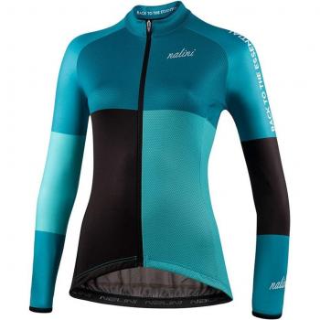 Maillot Nalini Mujer Manga Larga Azul y Negro - L