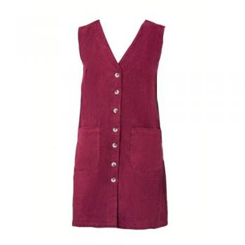 Robe d'été Yumi Yumi cordon boutonné rouge avec poches EU 44