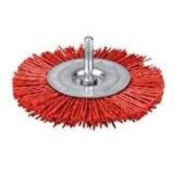 Brosse circulaire en nylon abrasif rouge avec manche de 75 mm - SCID
