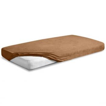 Lenzuolo Frotte Premium 130x190 × 140x200 × 20 Marrone Chiaro – Gomma – MATEX