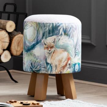 Voyage Maison Decorative Stool Brown/Blue 42cm H X 32cm W X 32cm D