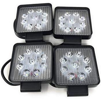 Faretto LED 4 X 27W Quadrato per Lavoro con 9 LED da 3W di Profondità Auto Boat