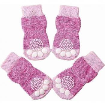 Calcetines de Punto Rosa para Perros y Gatos - Protector de Pata Antideslizante