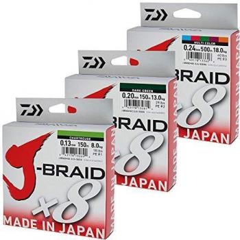 Sedal trenzado Daiwa J-Braid X8 300 m verde oscuro