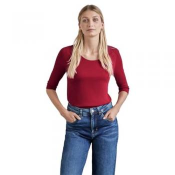 Rundhalsshirt für Damen von Street One in Rot