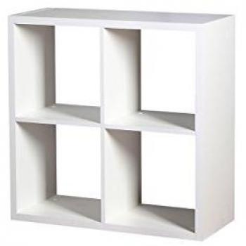 Scaffale Bedford A102, Bianco, Aperto senza parete posteriore, Aglomerato laminato, 77x77x32cm