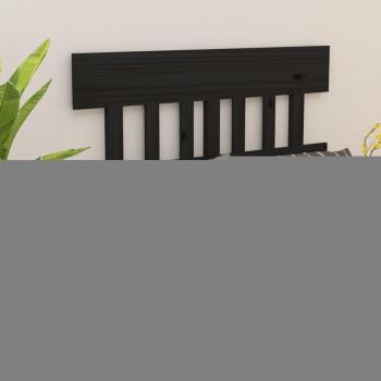 VidaXL Cabecero de cama madera maciza de pino negro 123,5x3x81 cm