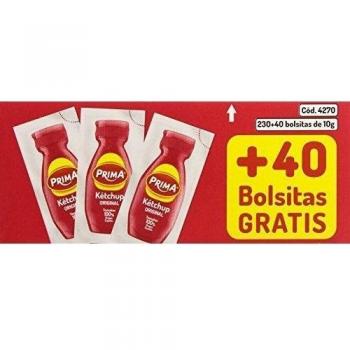 Caja Sobres Ketchup Prima 230 unidades + 40 unidades, 10g