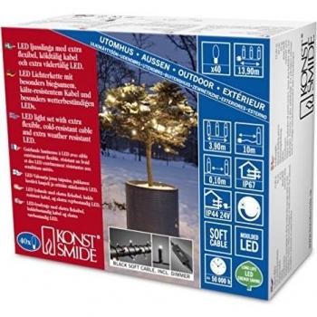 Konstsmide Guirlande D'Illumination Extérieure 6620‑117 – 40 Micro LEDs, Dimmer Intégré, 24 V