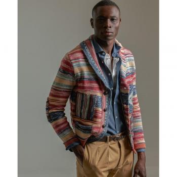 PuroEgo Chaqueta navajo patchwork cuello chal