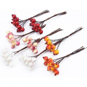 20pcs Cherry Fruit Artificial Plants for Floral Wreaths DIY