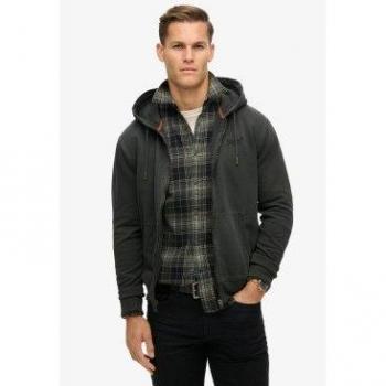 Sudadera Superdry Essential en Negro XXL – Con Logotipo y Capucha de Crema