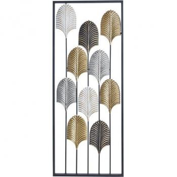 Mehrfarbige Metall Wandkunst mit Blattdesign