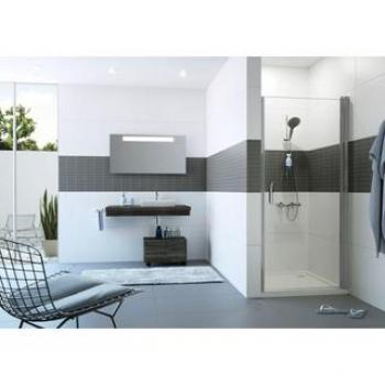 Porte Hüppe Classics 2 tournante 90x190cm argent mat verre clair