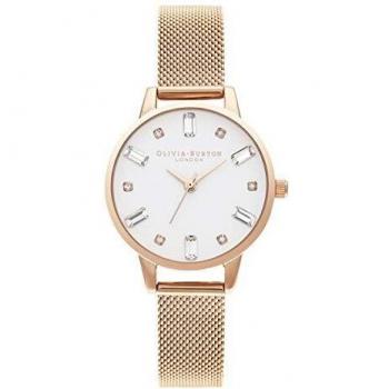 Olivia Burton Bejewelled Rose Gold Mesh OB16BJ02 – Røsgull-mesh med edelstein 16-stykke