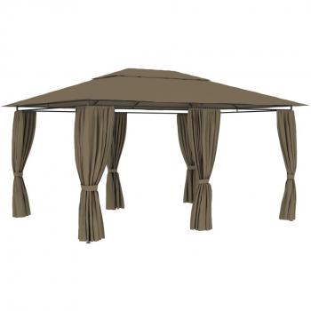 VidaXL Gartenzelt mit Vorhängen 4x3 m Taupe 180 g/m²