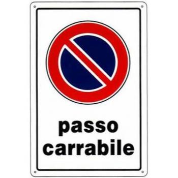 Cartello di Passaggio Auto 20x30 mm in Plastica