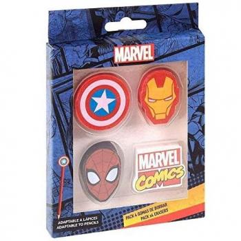 Marvel Mini Gomme per Cancelleria 4 Pezzi